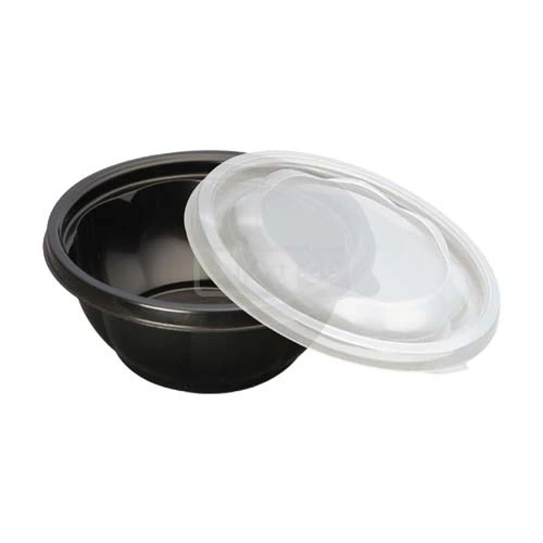 Disposable Round Black Container with Lid 1000ml 1*100pcs